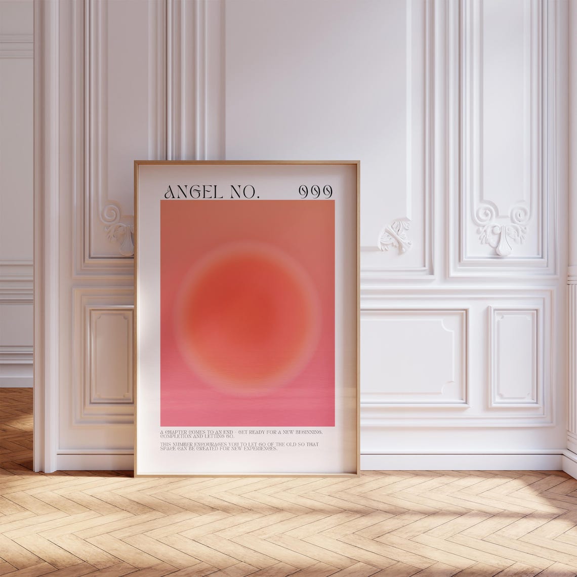 Angel Number 999 Coral Aura New Beginnings Numerology Meaning Poster