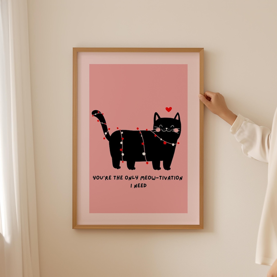 Youre The Only Meow Tivation I Need Black Cat Valentine Poster
