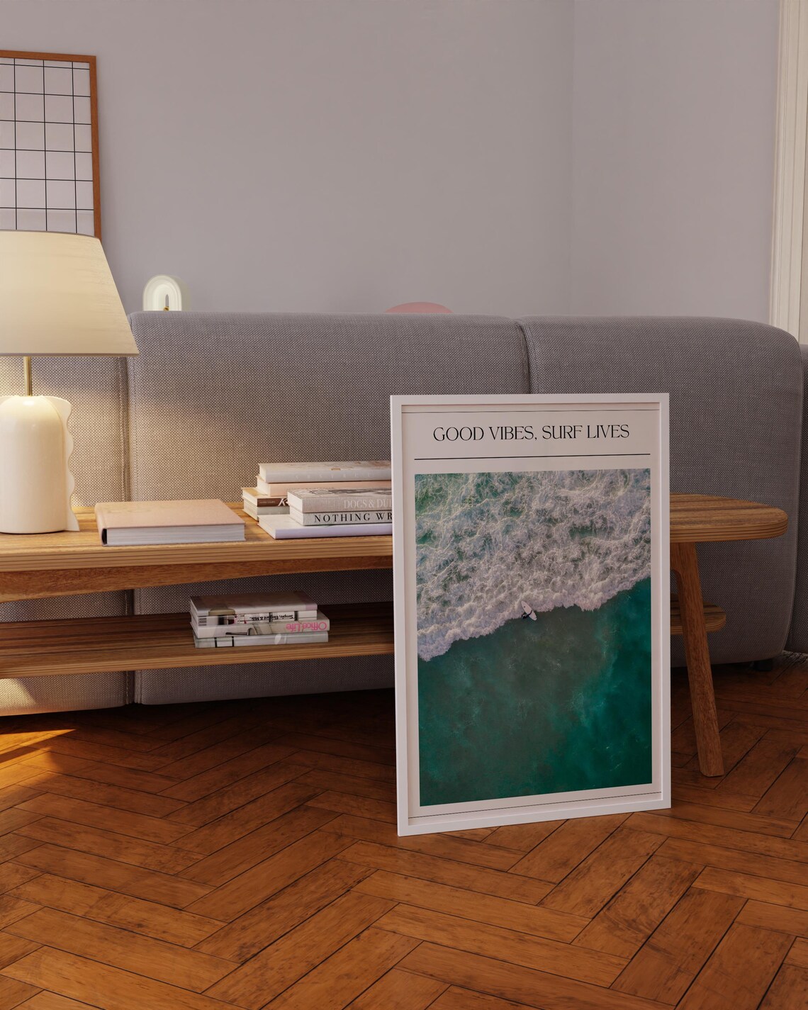 Good Vibes Surf Lives Aerial Ocean Wave Photo Art Wall Poster - Image 5