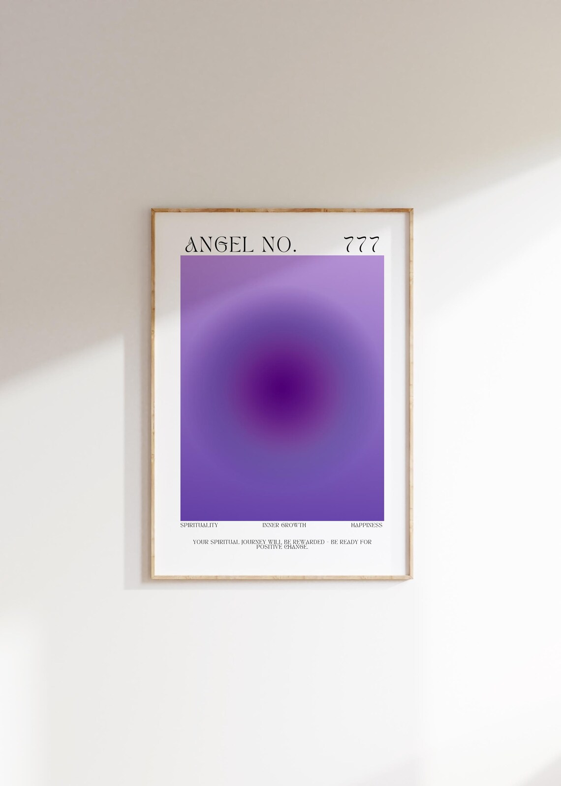 Angel Number 777 Purple Aura Spiritual Meaning Numerology Poster - Image 2