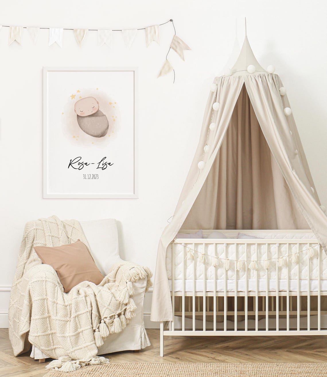 Personalized Sweet Sleeping Baby Memorial Angel Baby Star Poster - Image 2
