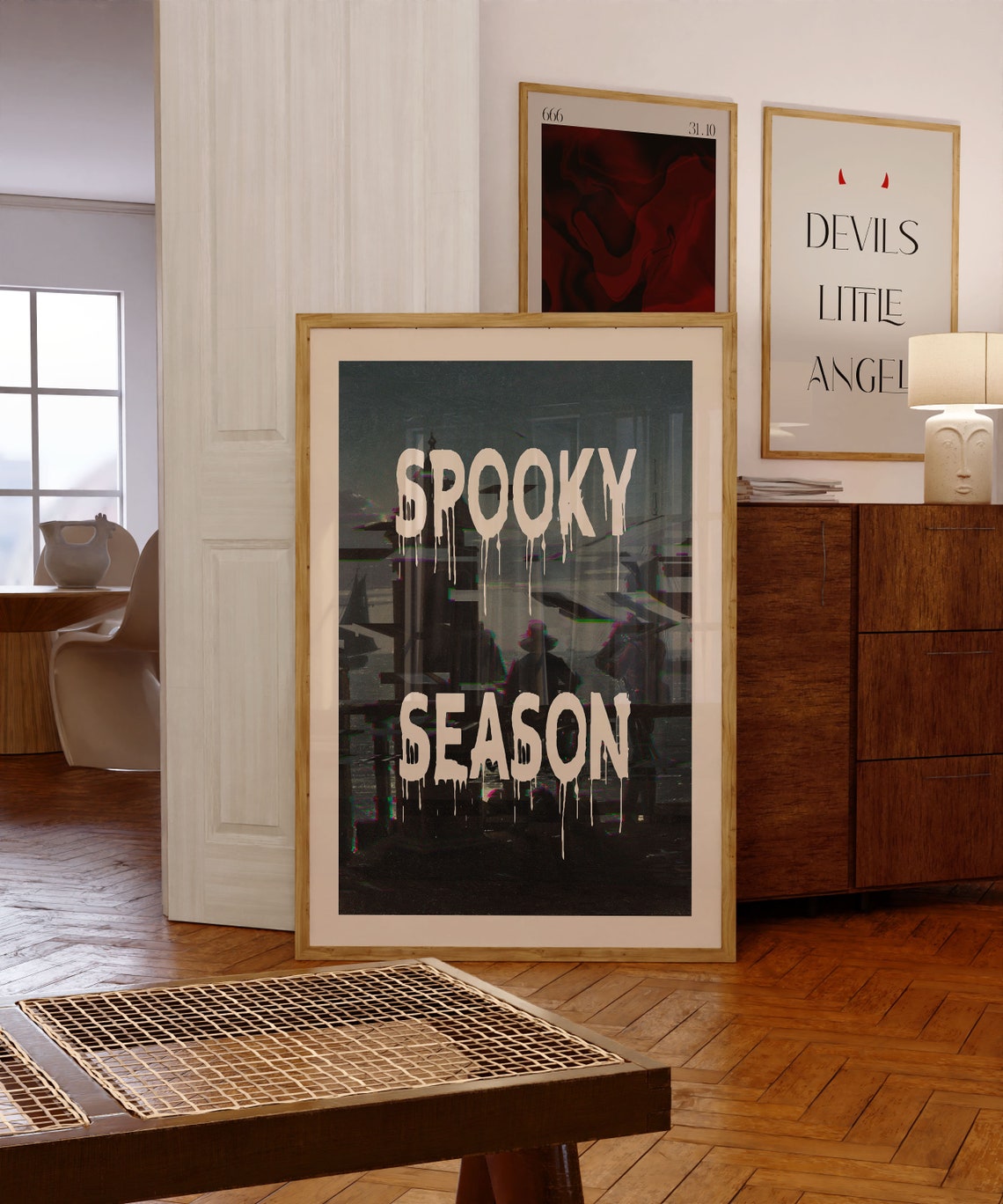 Spooky Season Dripping Letters Dark Night Harbor Halloween Poster - Image 4