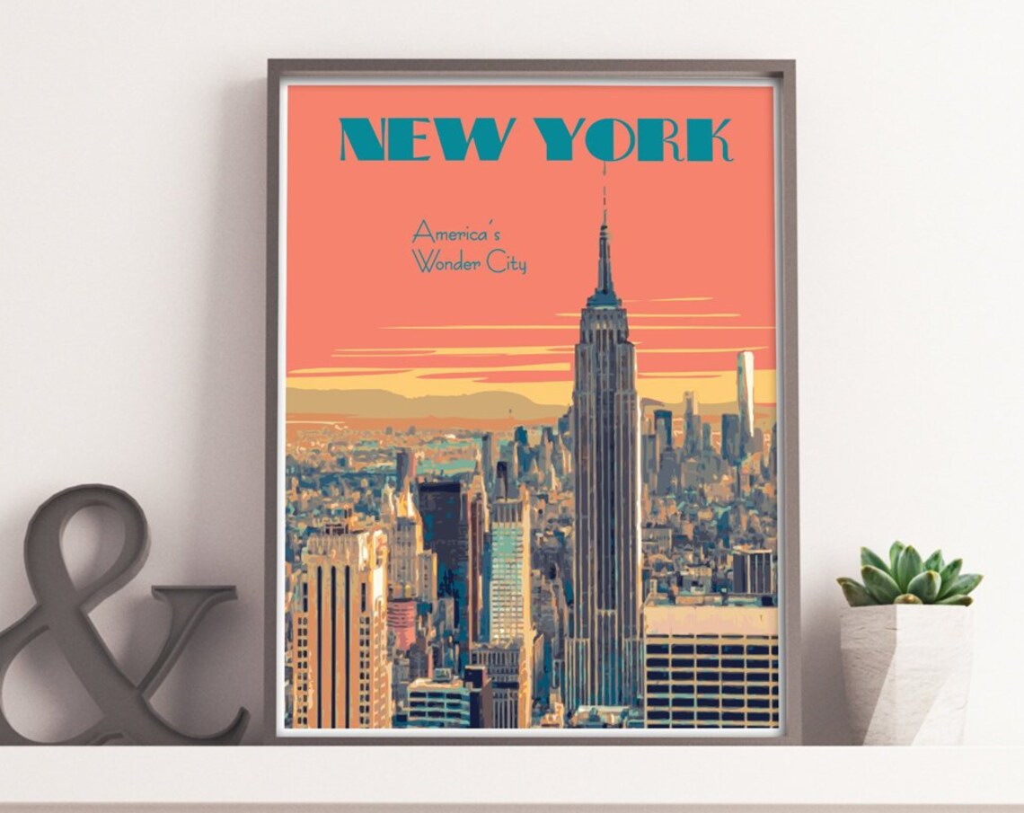 New York City Vintage Style Travel Poster