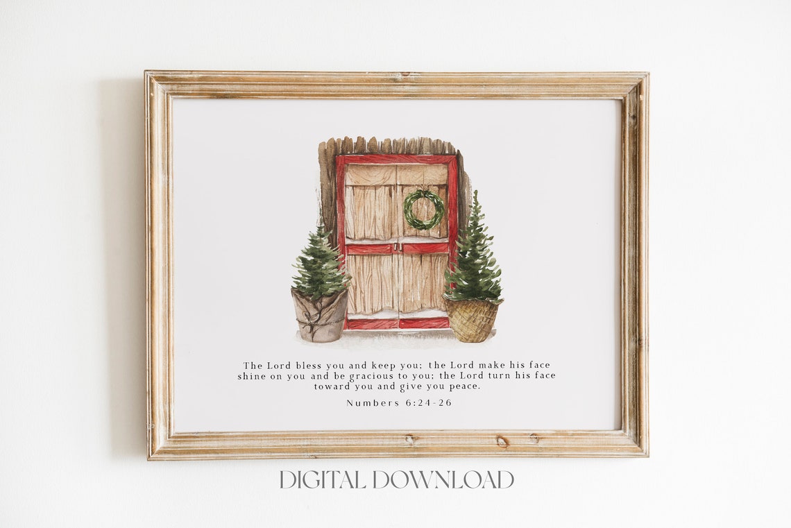 Numbers 6:24-26 The Lord Bless You Christmas Blessing Poster - Image 3