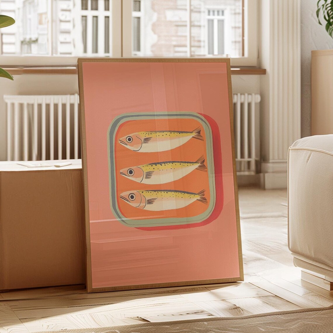 Sardines Vintage Poster, Retro Kitchen Art Print
