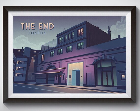 The End Nightclub London Vintage Travel Poster