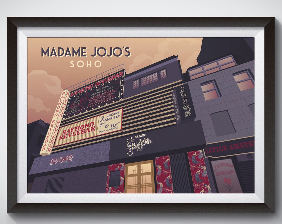Madame Jojo's Soho London Cabaret Venue Marquee Vintage Poster