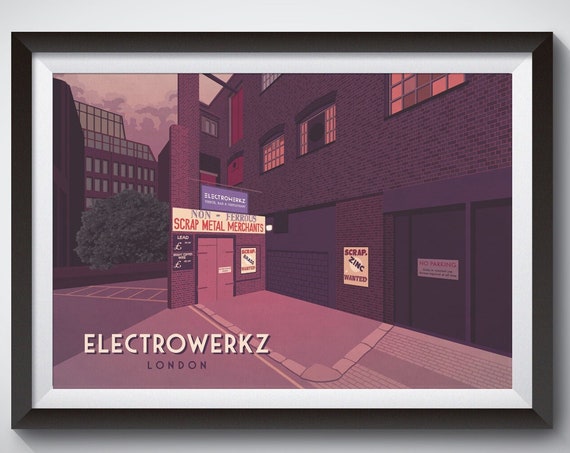 Electrowerkz Nightclub London Poster Islington Techno Old School Rave Darkwave Goth Clubbing Djs Vintage Travel Print Retro Artwork