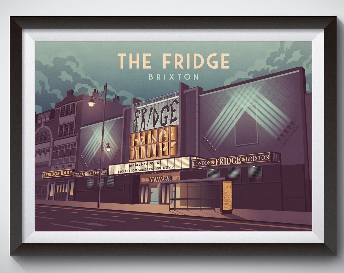 The Fridge Brixton London Travel Poster, Electric