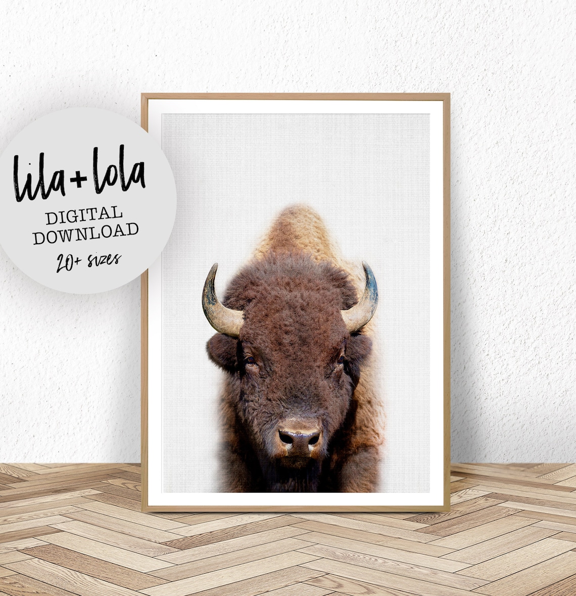 Buffalo Minimalist Bison Poster, Nursery Decor