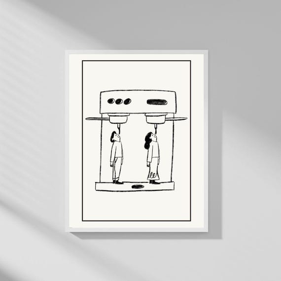 Coffee Kitchen Wall Art Poster Modern Minimalist People Caf Scene Artwork For Dining Room And Home Decor