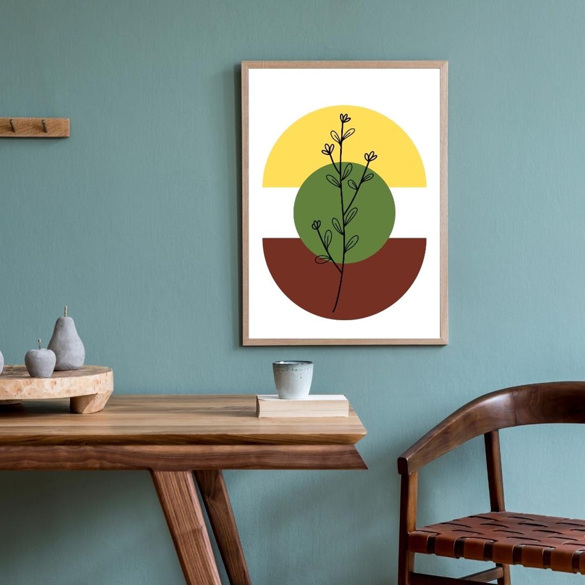 Minimalist Floral Line Art Print Scandinavian Botanical Decor