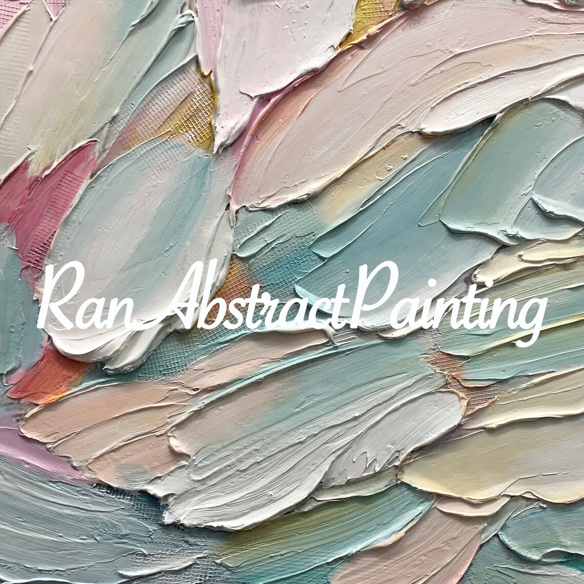 Abstract Feather Stroke Art Print, Pastel Palette - Image 2