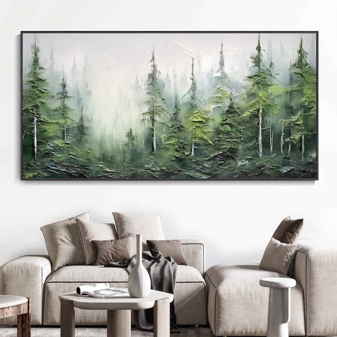 Abstract Forest Landscape Art Print, Christmas Gift - Image 2