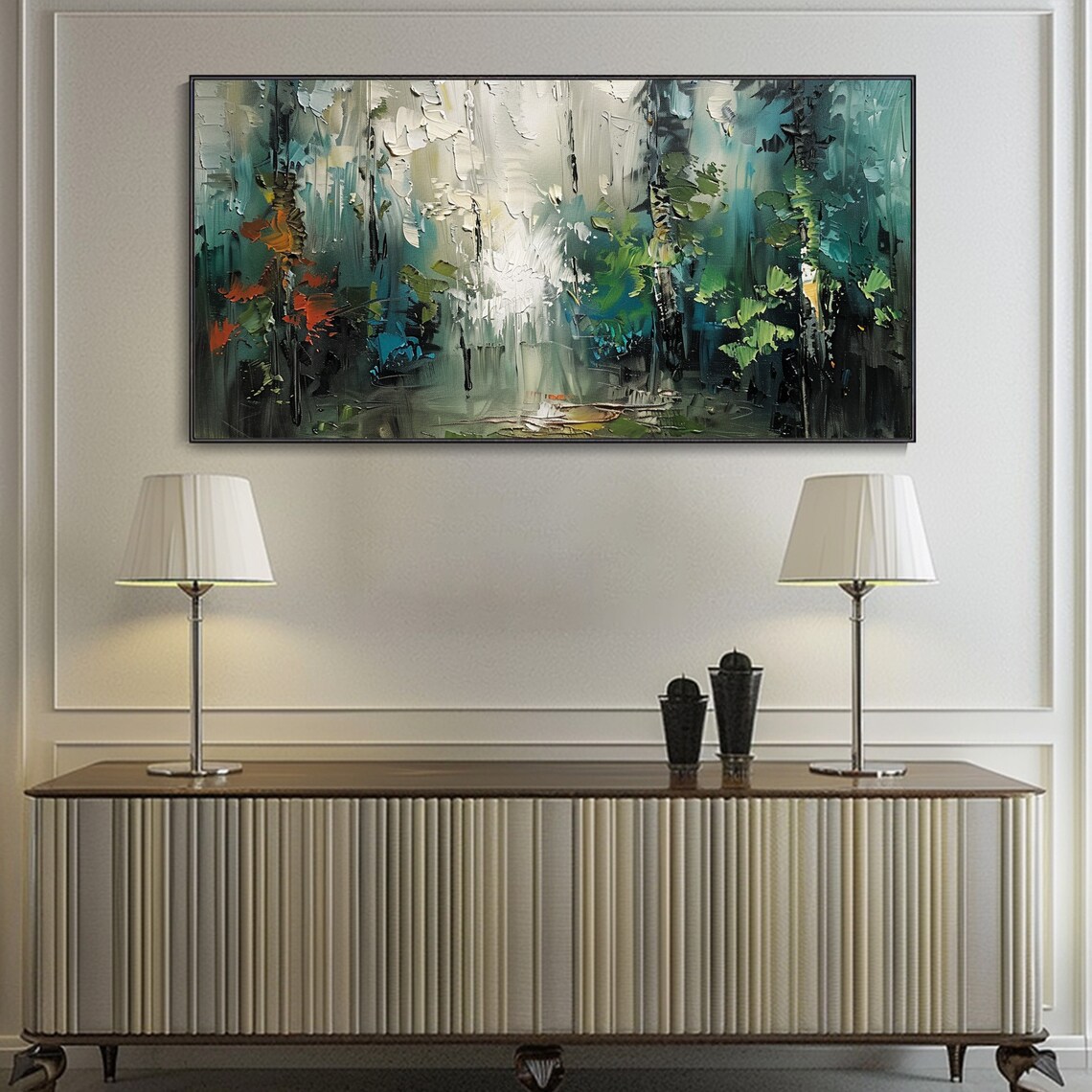Abstract Forest Tree Custom Wall Art Print, Living Room Decor - Image 3
