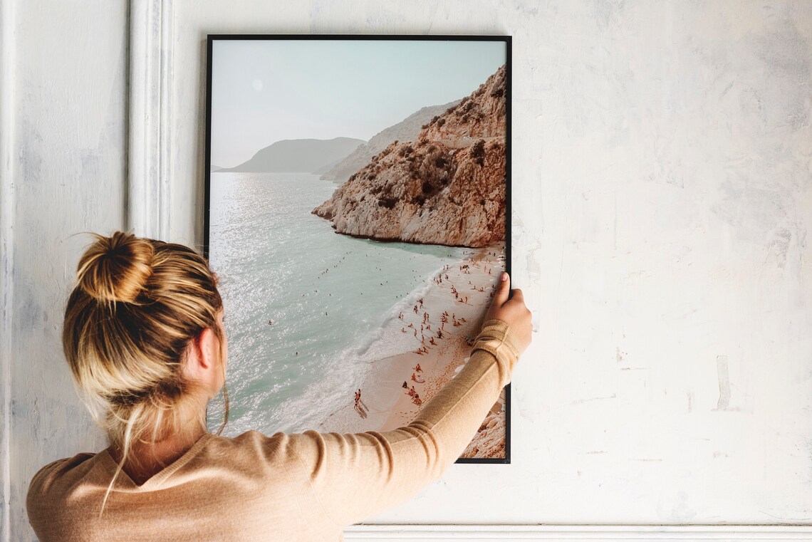 Boho Beach Seacliff Coastal Landscape Wall Art Print - Image 2