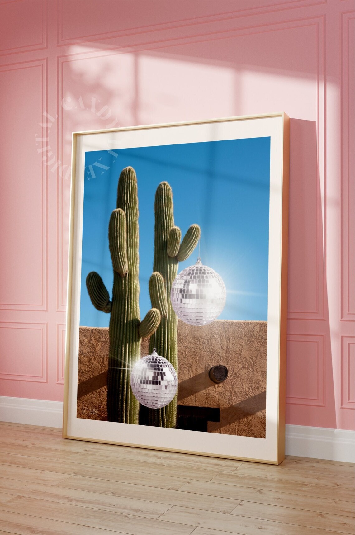 Disco Cactus Retro Desert Art Print