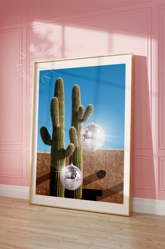 Disco Cactus Retro Desert Art Print