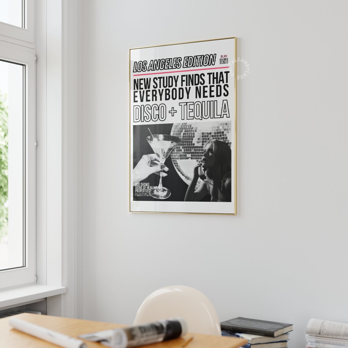 Disco And Tequila Retro Newspaper Art Print