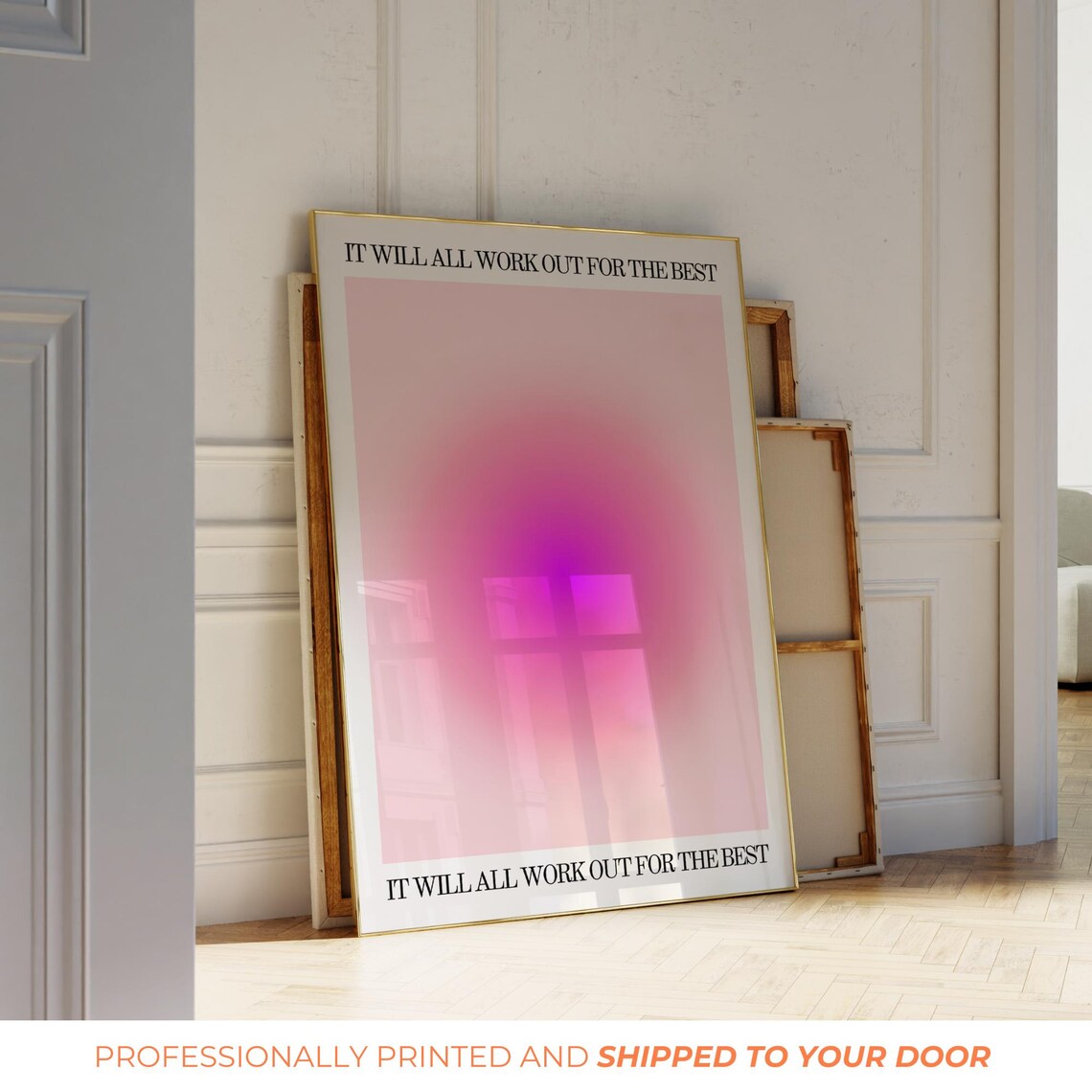 Pink Aura Aesthetic Wall Art Print, Girly Decor