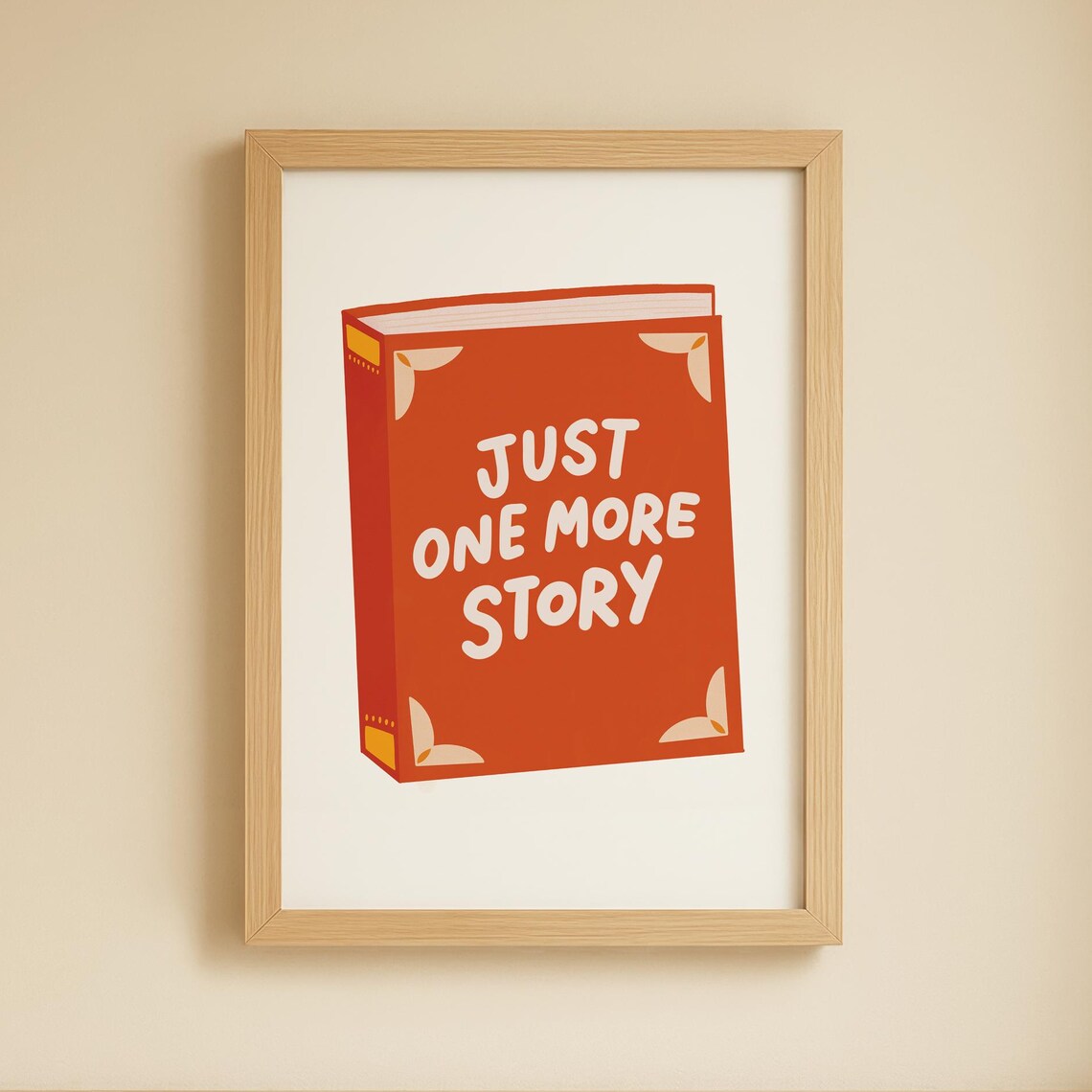 Just One More Story Red Book Lovers Kids Reading Room Poster