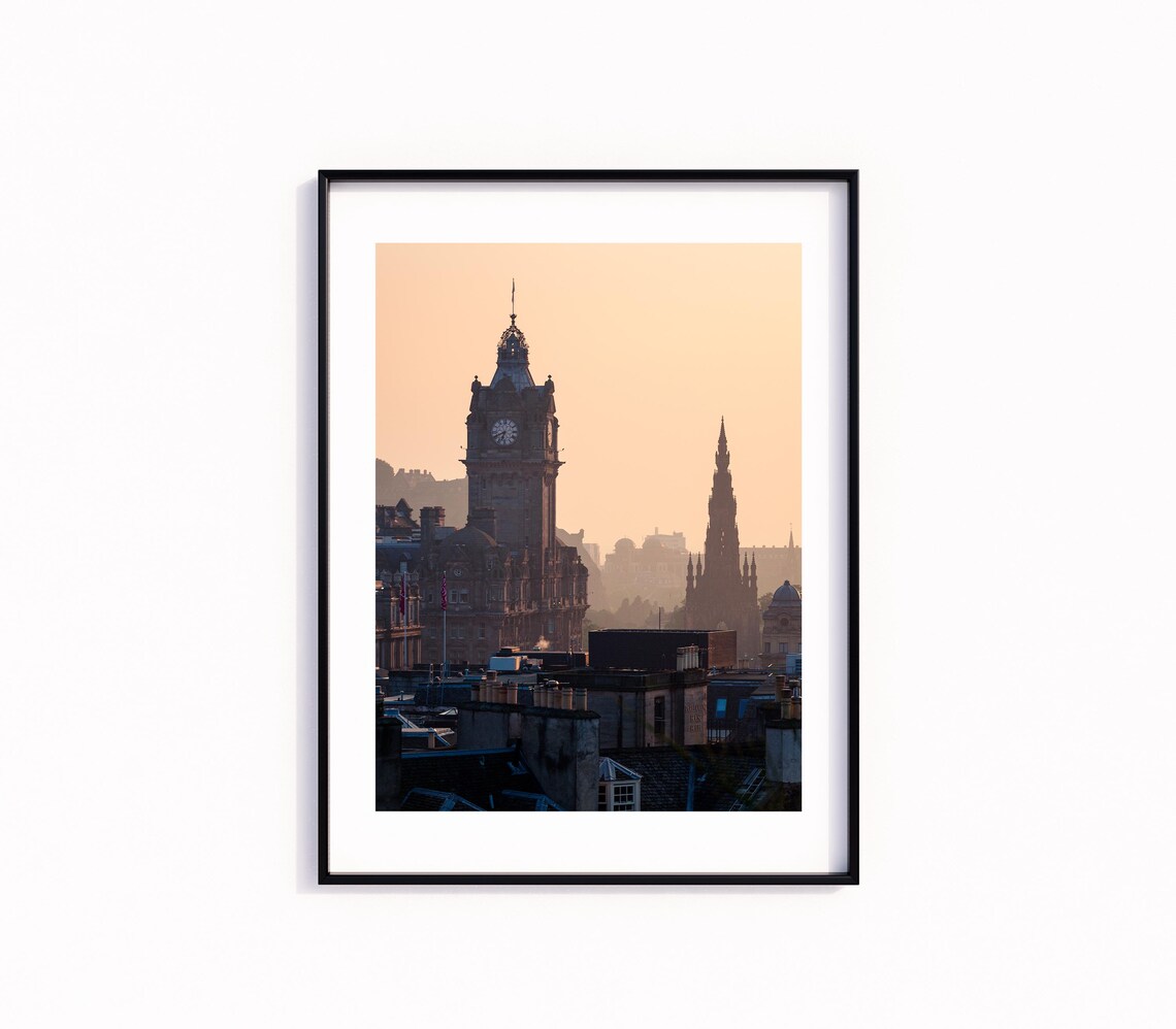 Edinburgh Sunset Print Calton Hill Scotland Skyline