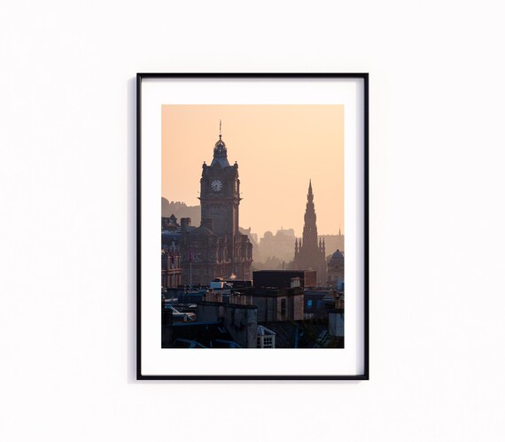 Edinburgh Sunset Print Calton Hill Scotland Skyline