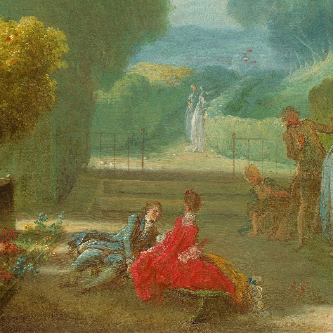 Jean Honore Fragonard Playful Hot Cockles Garden Party Poster - Image 3