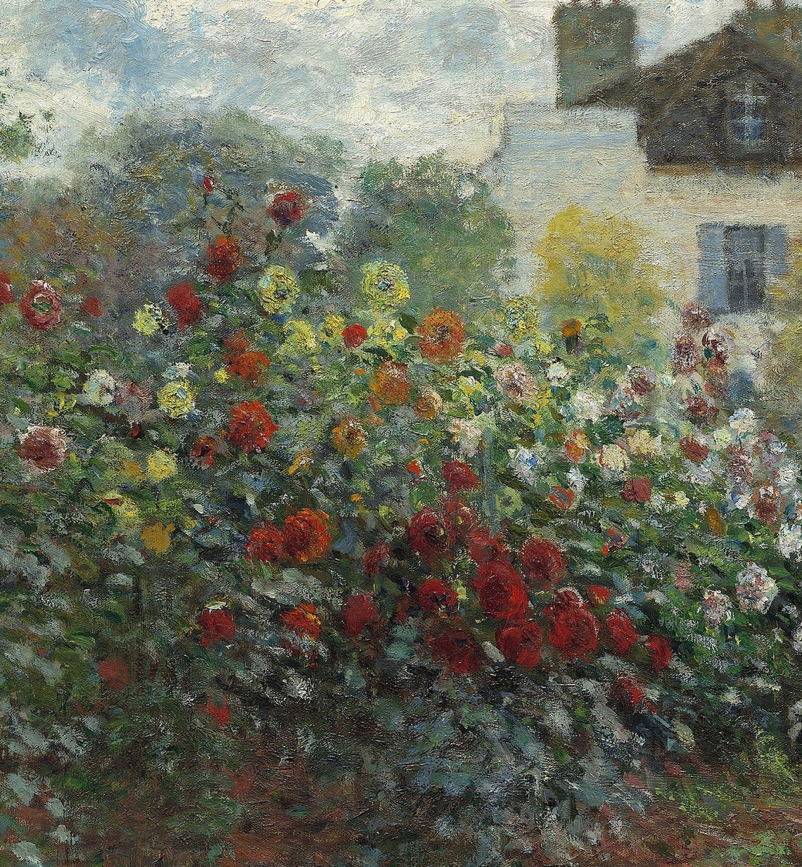 Claude Monet The Artists Garden In Argenteuil Textured Art Poster - Image 2
