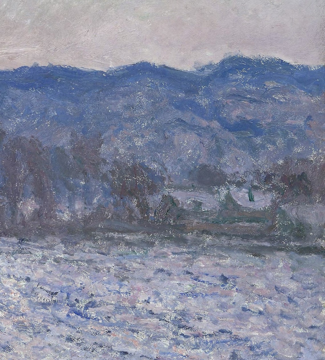 Claude Monet Lone Haystack In Snow Textured Winter Art Poster - Image 2