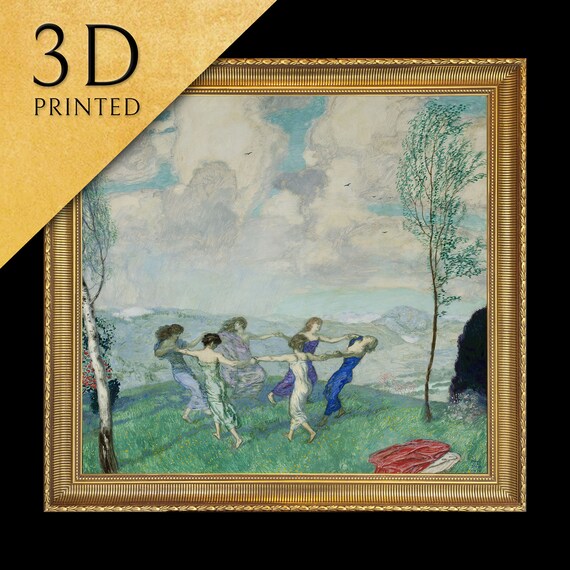 Dancing Nymphs in a Meadow Circle Symbolist Classic Art Poster