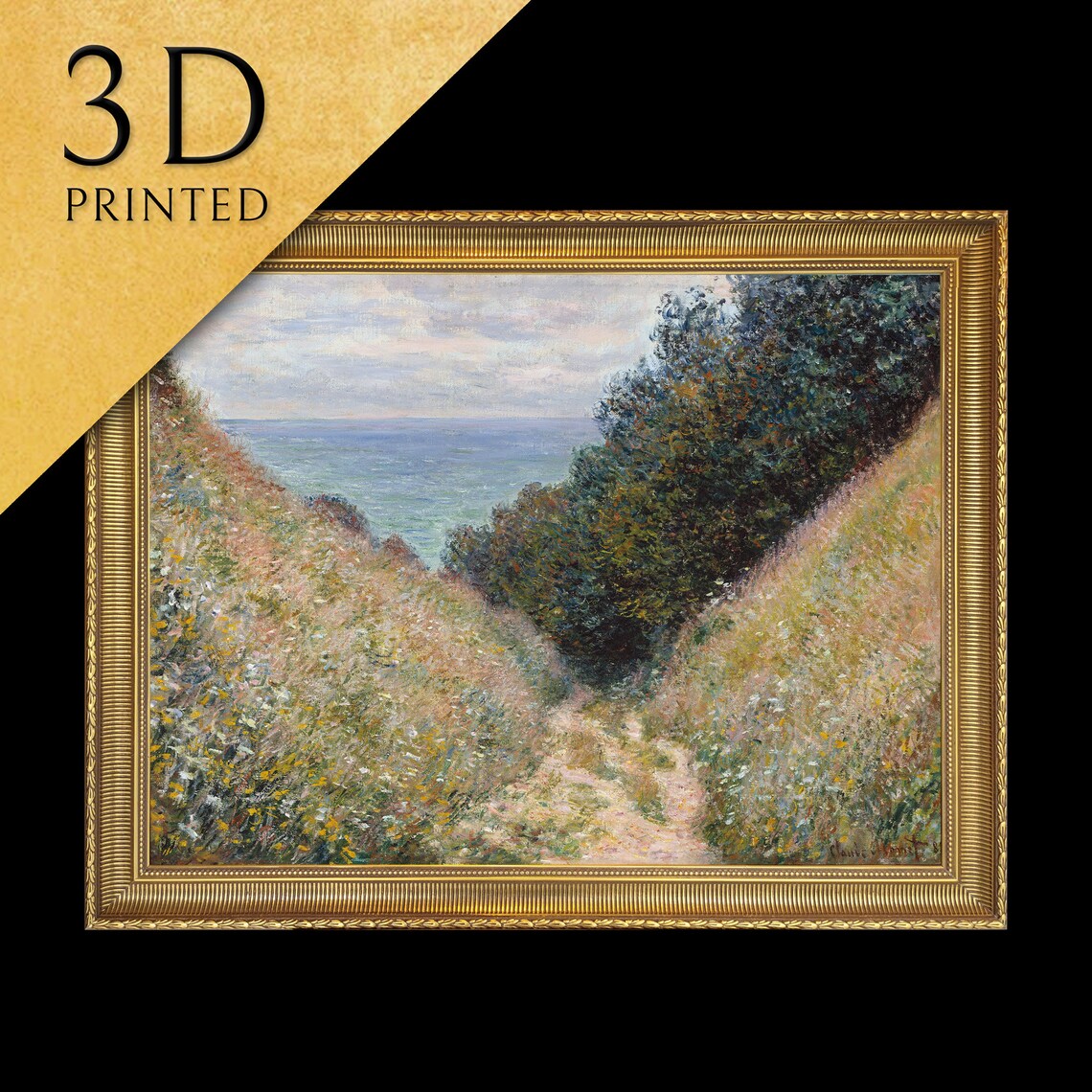 Road At La Cave By Cloude Monet 3d Printed With Texture And Brush Strokes Looks Like Original Oil Painting