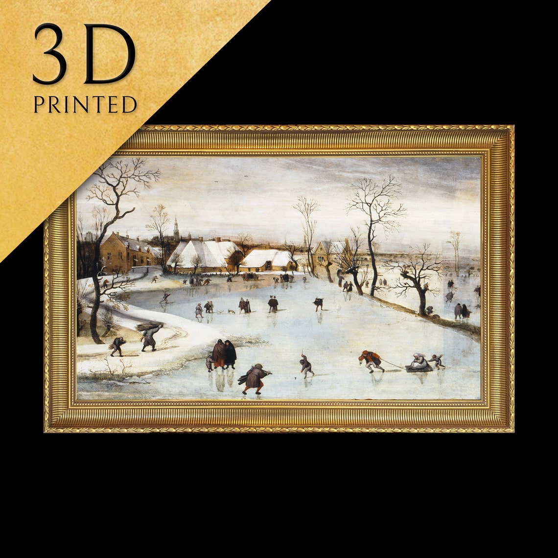 Jacob Grimmer The Winter Village Ice Skaters Frozen Pond Poster
