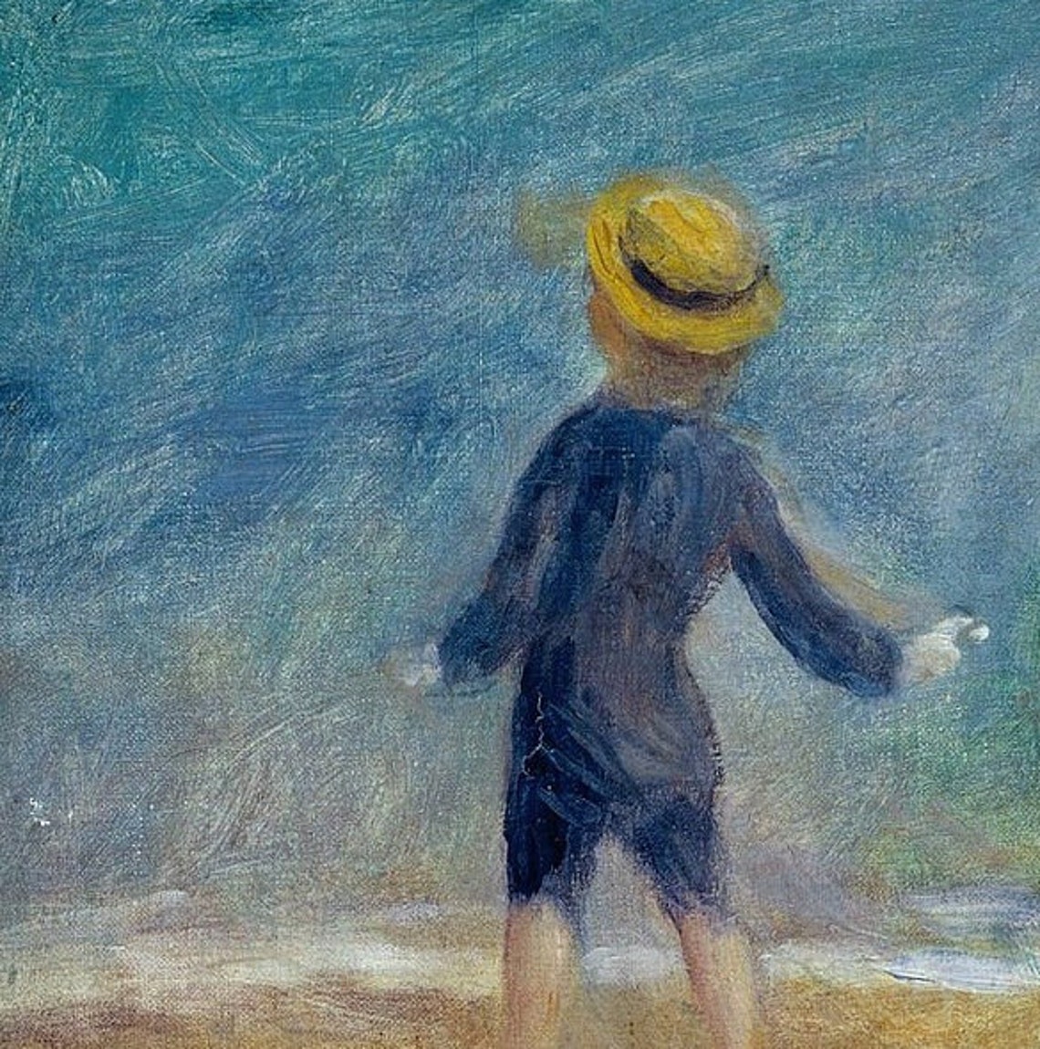 Renoir Beach Scene with Sailboats and Figures on the Sand Poster - Image 3