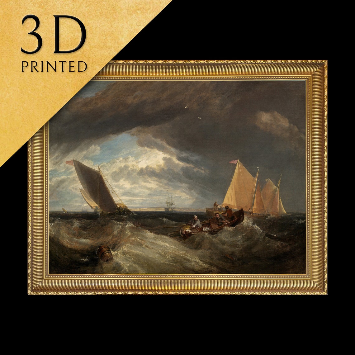 JMW Turner Stormy Thames Medway Junction Sailing Ships Poster