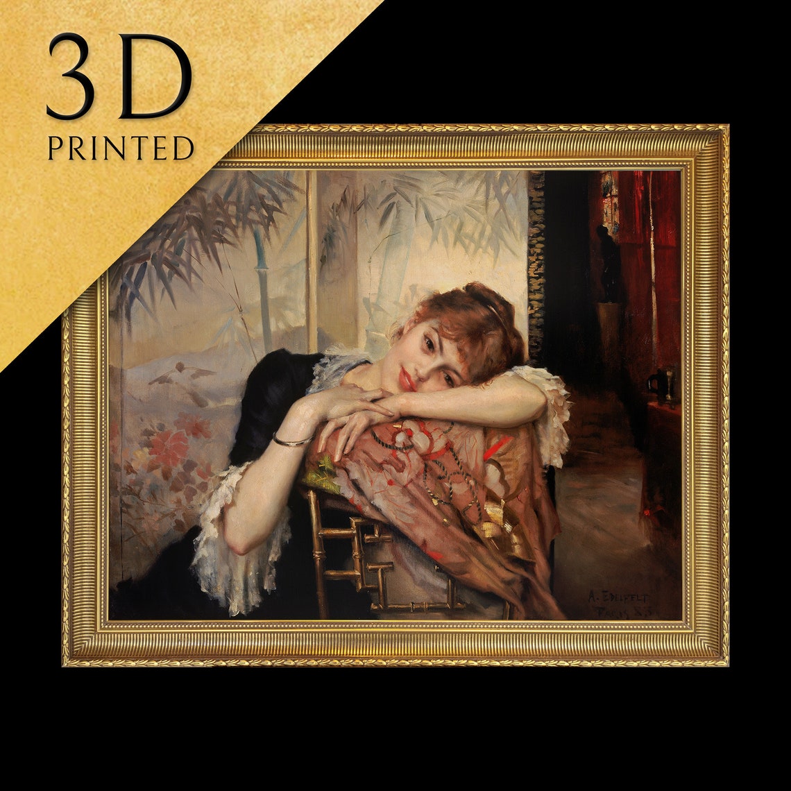 Albert Edelfelt The Parisienne Reclining Woman Portrait Wall Art