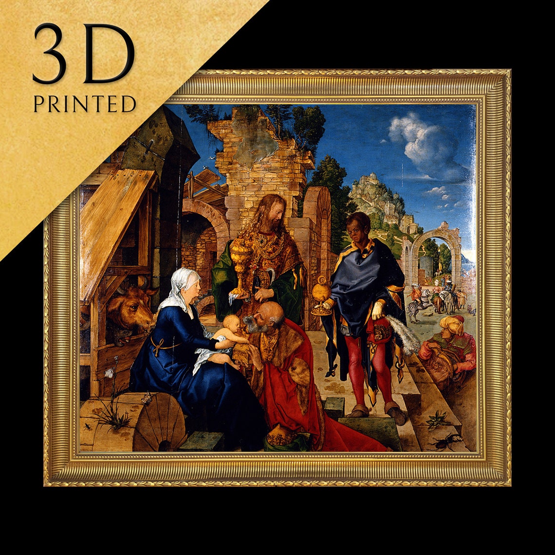 Adoration of the Magi Three Kings Nativity Renaissance Religious Print