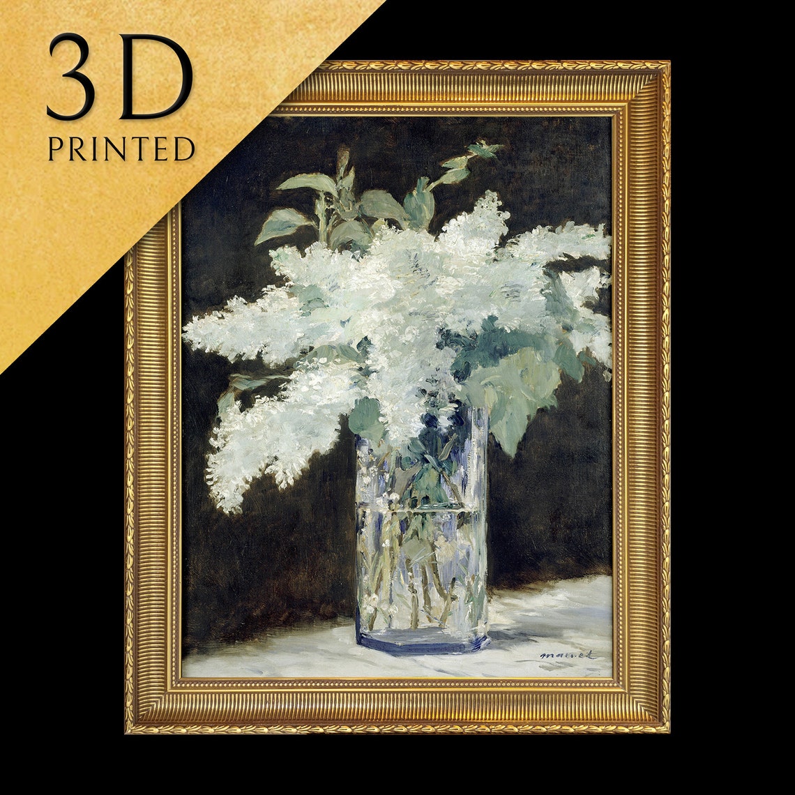 Edouard Manet White Lilac Glass Vase Floral Still Life Poster