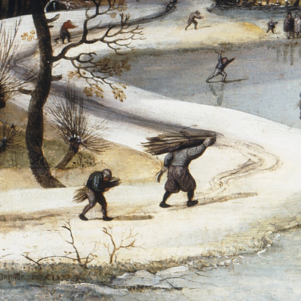 Jacob Grimmer The Winter Village Ice Skaters Frozen Pond Poster - Image 2