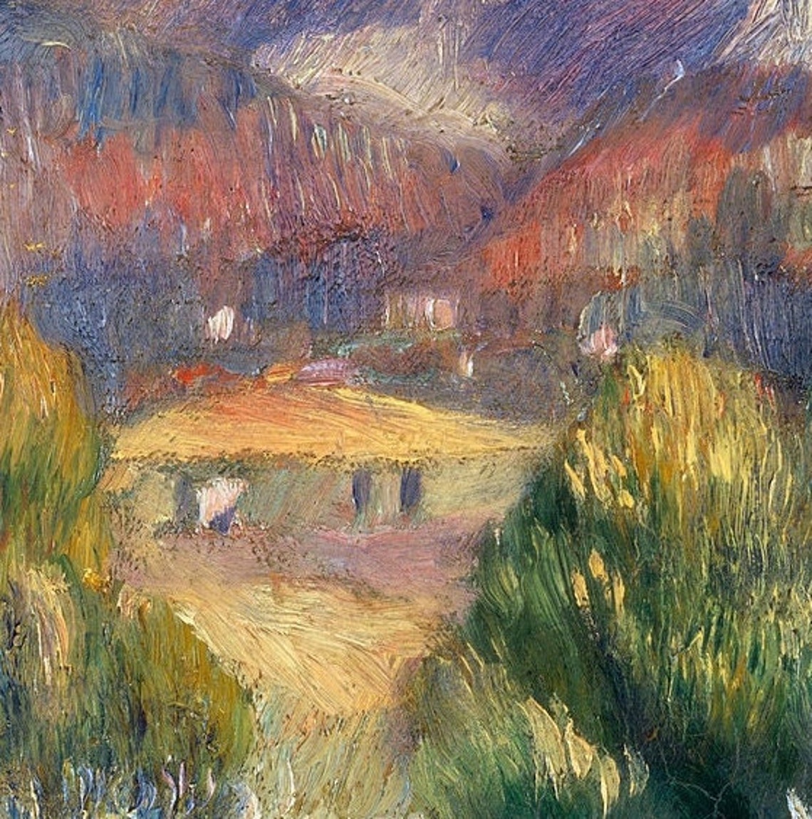 Pierre Auguste Renoir Mont Sainte Victoire Olive Grove Textured Poster - Image 3