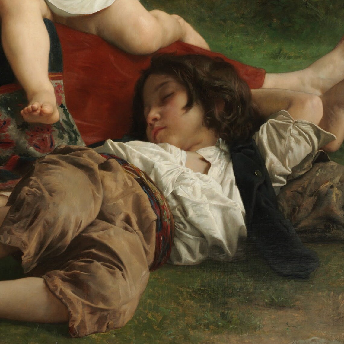 Rest by Bouguereau-Inspired Oil Painting Art Print - Image 2