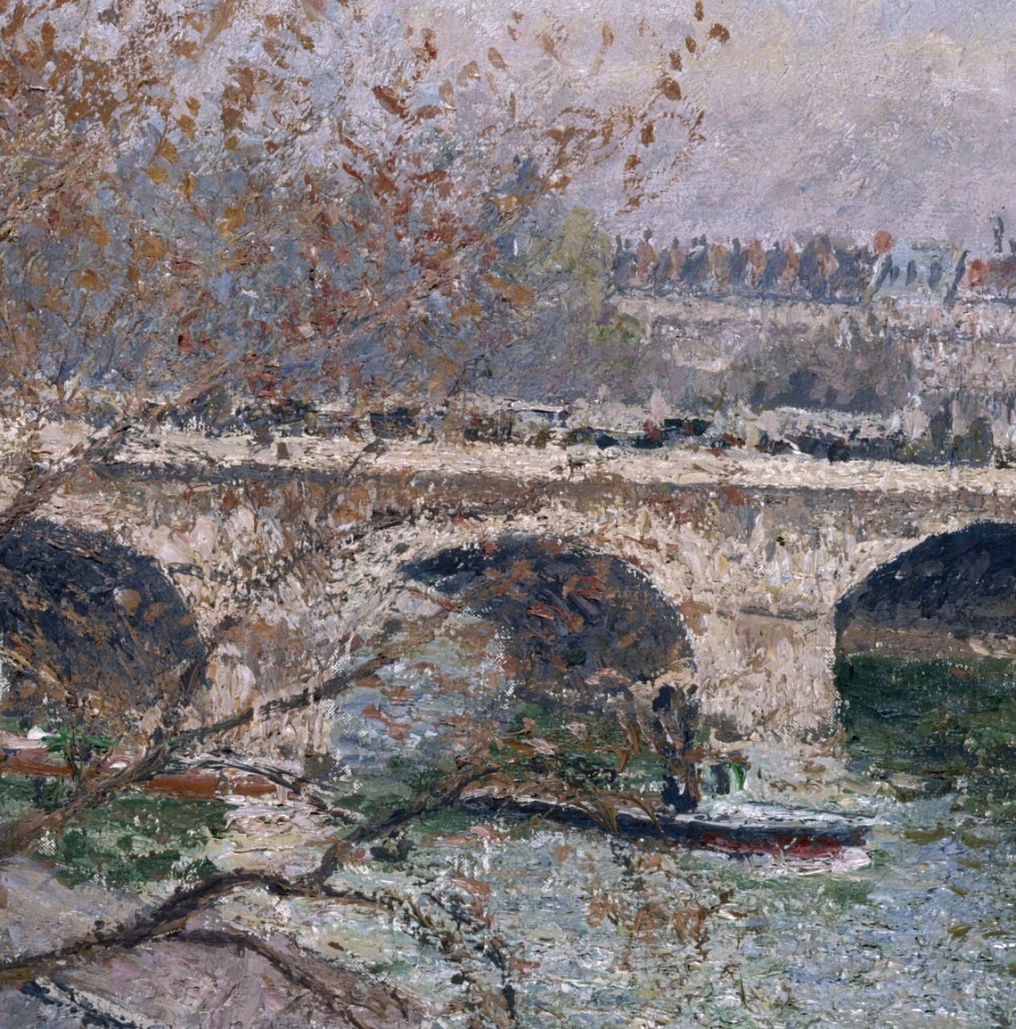 Paris Louvre Pavilion and Stone Bridge Over the Seine Art Poster - Image 3