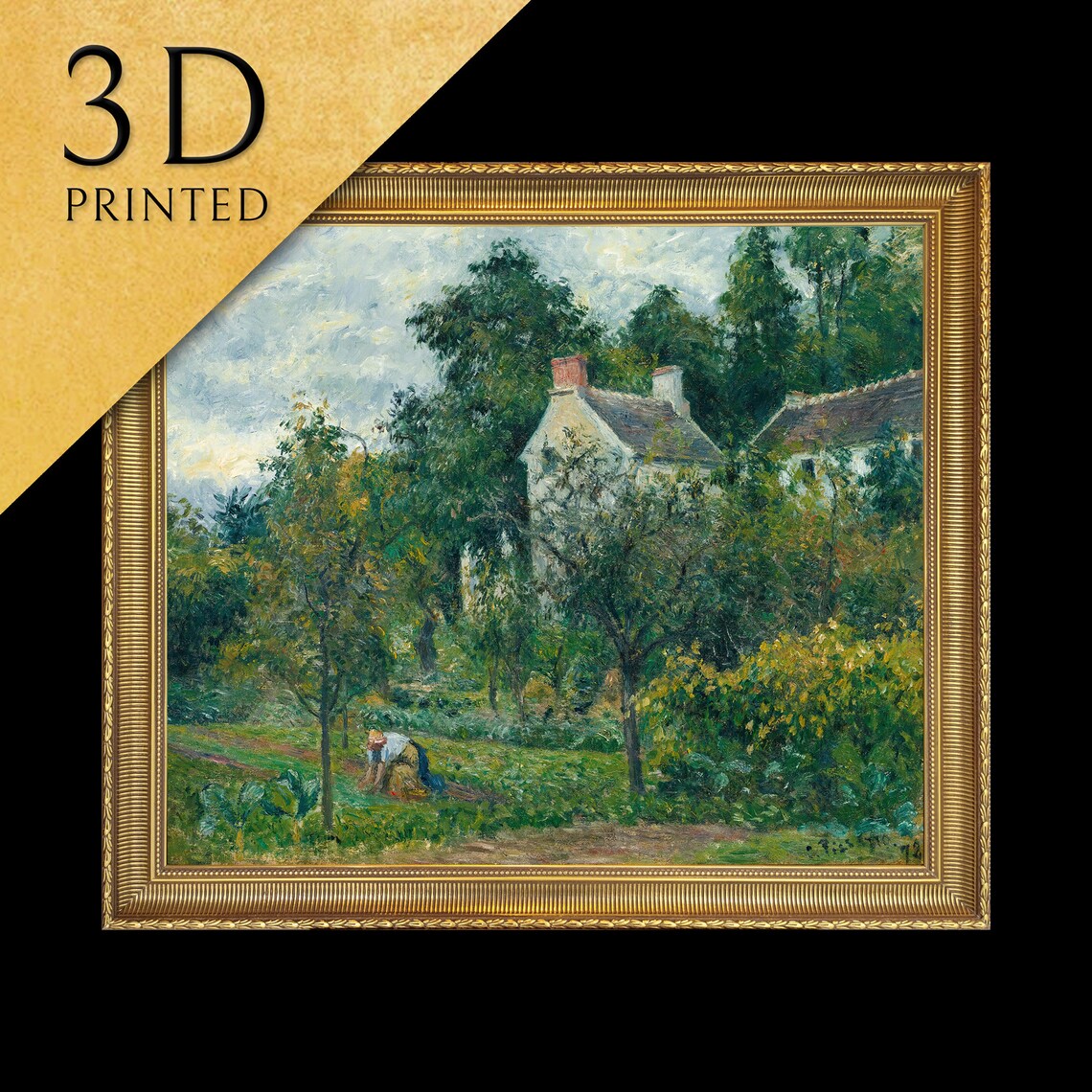 Camille Pissarro Country Cottage Garden Figure Hermitage Scene Poster