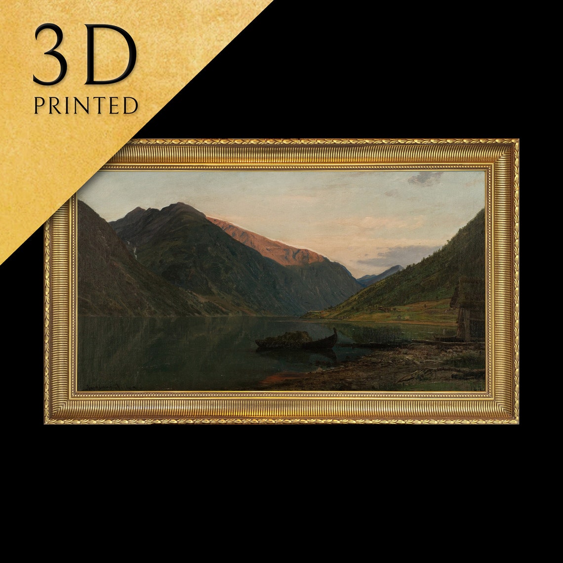 Aftenstemning Fjrland by Amaldus Nielsen Norwegian Fjord Dusk Poster