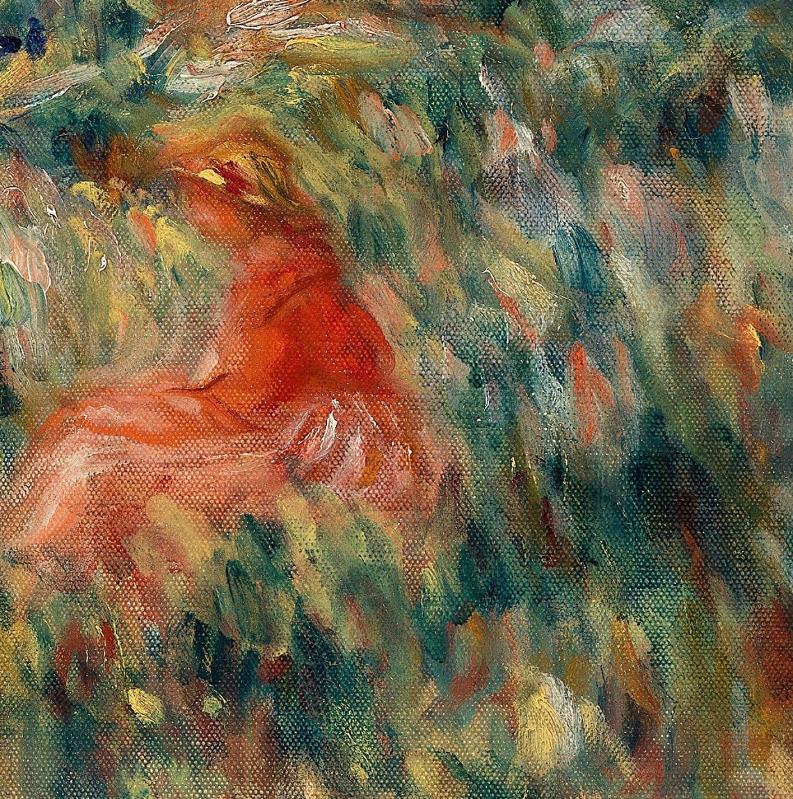 Renoir Impressionist Meadow Rest with Hills and Trees Poster - Image 2