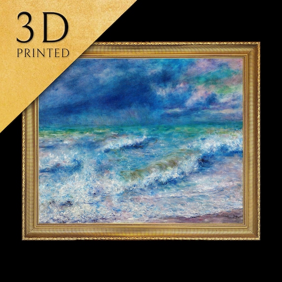 Renoir Breaking Waves Ocean Seascape Normandy Coast Painting Poster