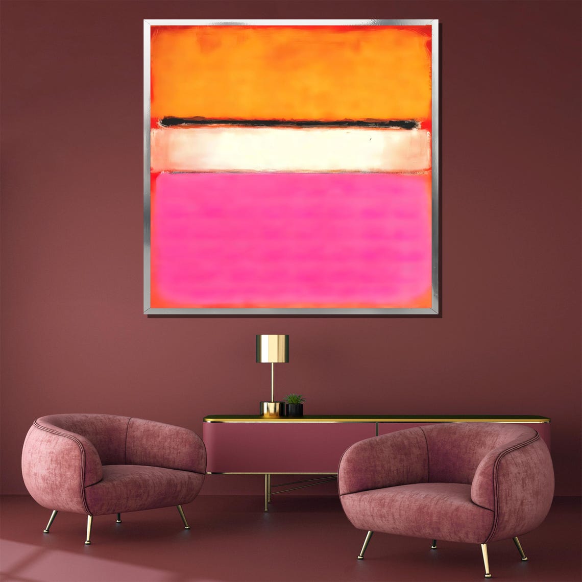Mark Rothko Pink and Orange Warm Luminous Color Field Poster - Image 5