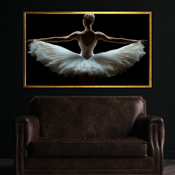 Graceful Ballerina Painting Elegant Wall Art Gift For Dance Enthusiasts And Modern Home Decor