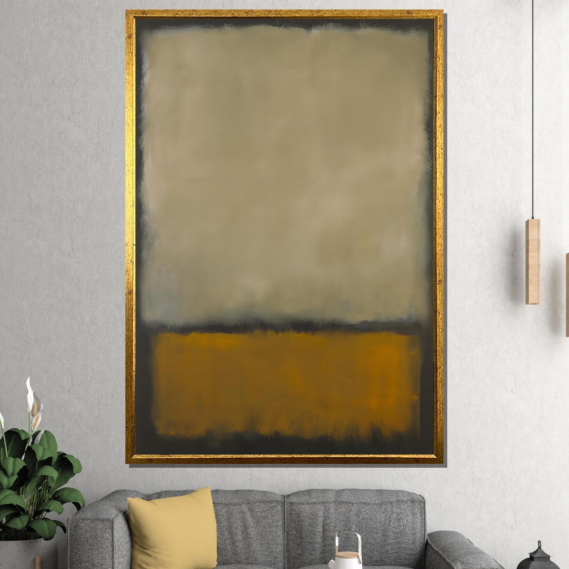 Warm Sand and Mustard Yellow Minimalist Color Block Abstract Poster