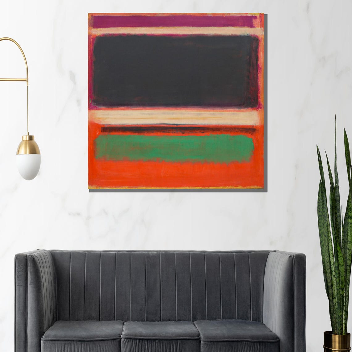 Mark Rothko Black Green Orange Vibrant Color Field Abstract Poster - Image 3